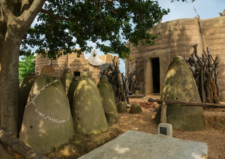 Voodoo altars representing the spirits of the dead people.