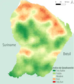 carte légendée de la guyane