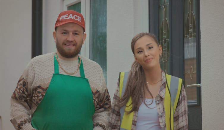 Conor McGregor and Ariana Grande appear as deepfakes dressed as everyday citizens.