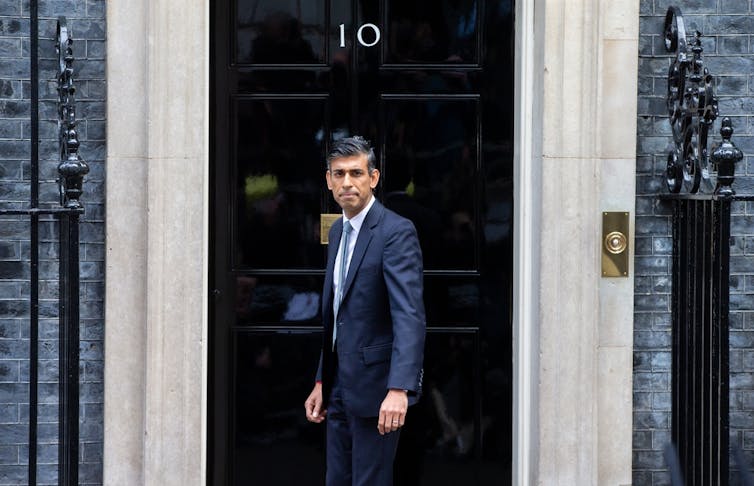 UK prime minister Rishi Sunak outside 10 Downing Street, London.