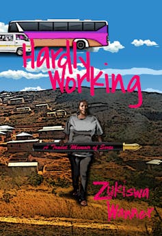 A book cover with a woman standing with her hands in her pockets against a rural setting