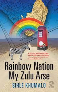 A road with a zebra, a rainbow and a map of Africa