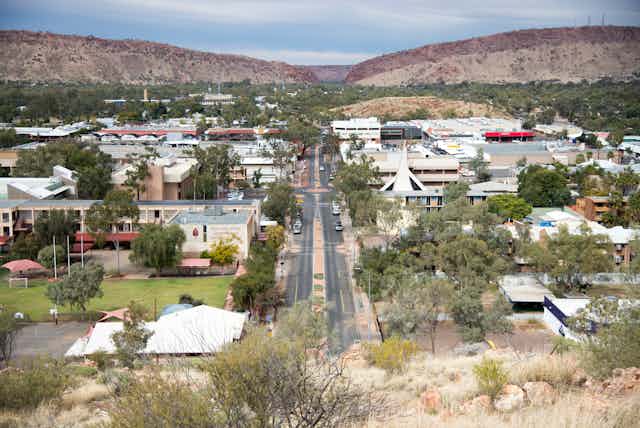 View of Alice Springs from hilltop