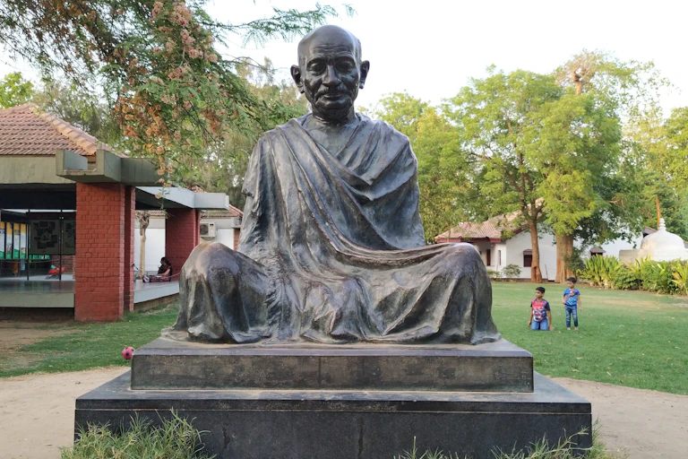 A statue in a park.