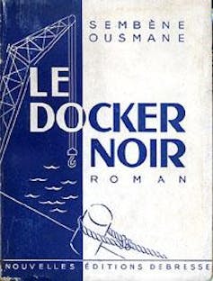 book cover featuring a crane and dock.