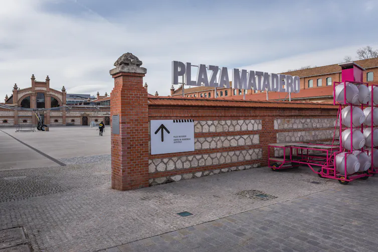 An historical building and plaza.