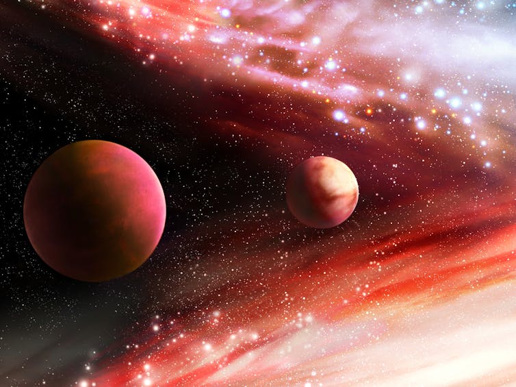 Artist's impression of exoplanets