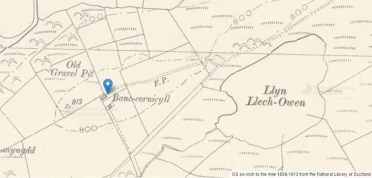 Old map featuring Welsh place names