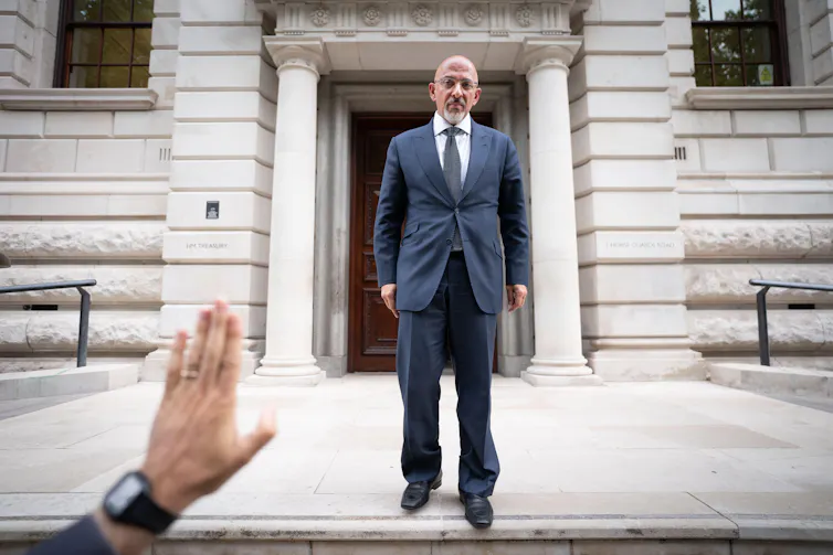Nadhim Zahawi outside the Treasury.