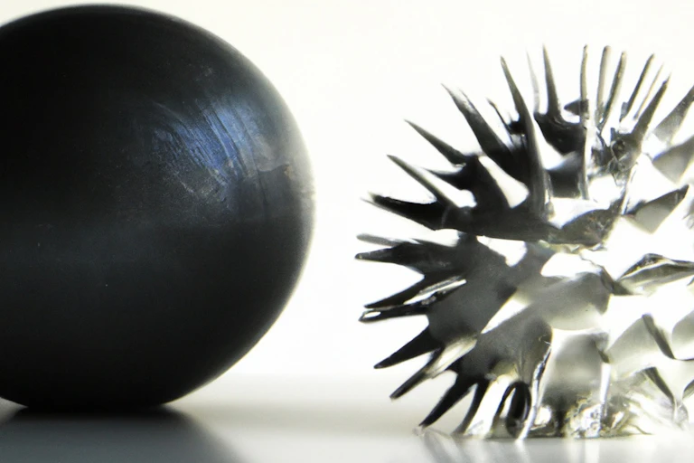 Illustration d'un objet rond à côté d'un autre pointu.