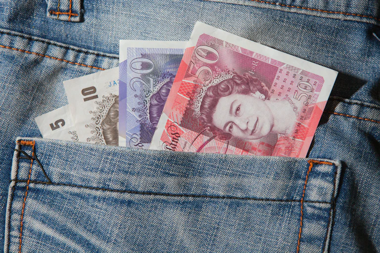 Money in back pocket.