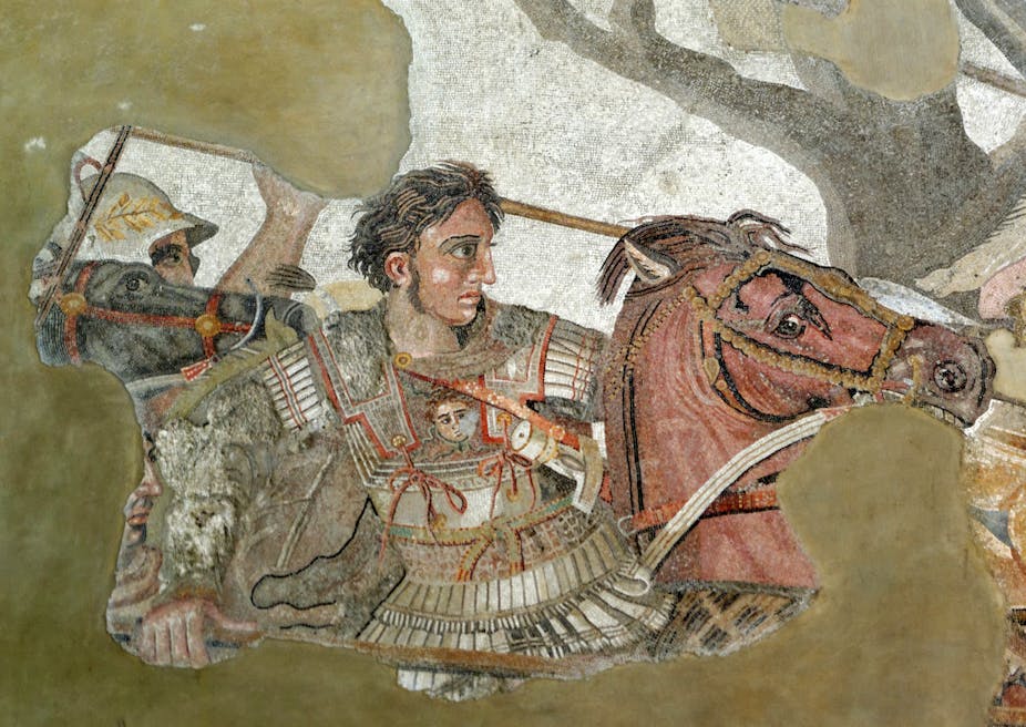 Détail d’une mosaïque représentant Alexandre le Grand