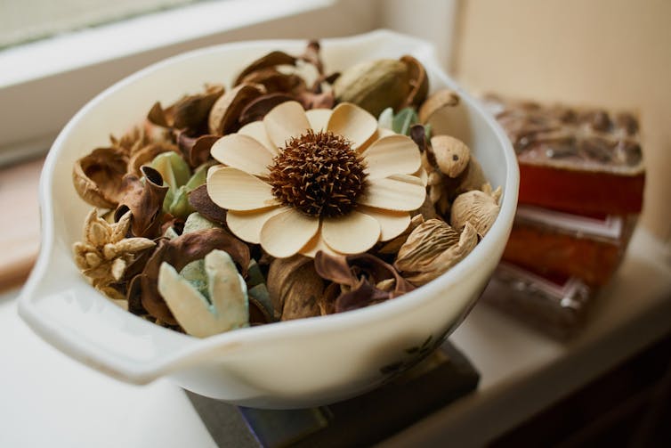 Close-up of bowl of potpourri