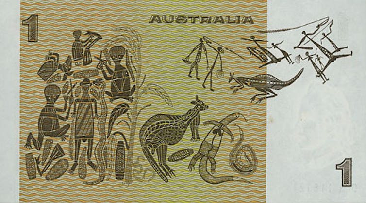 The design of Australia' $1 note was based on work by artist [David Malangi Daymirringu.