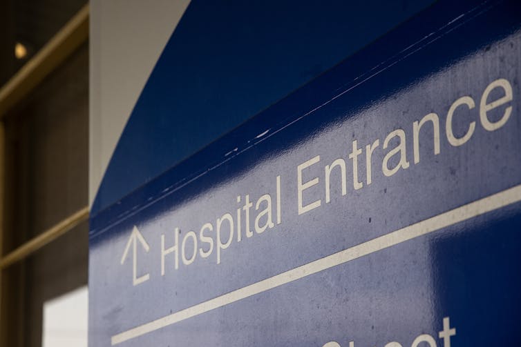 hospital entrance signage