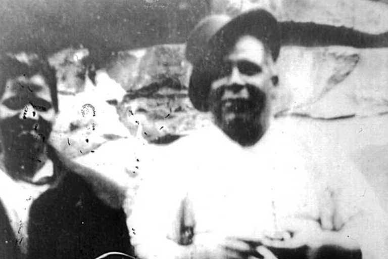 An image with the logo of the Australian Aboriginal Progressive Association on the right and a photo of its founder, Fred Maynard, on the right.