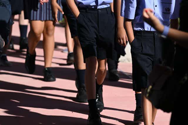school children in uniform