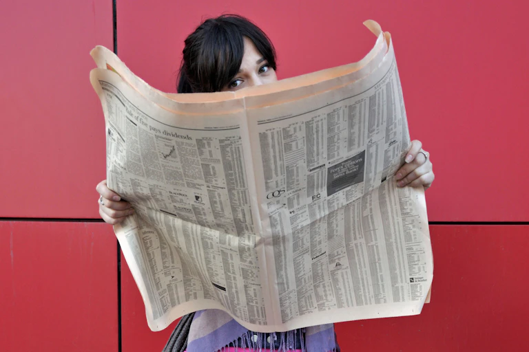 Woman reading FT