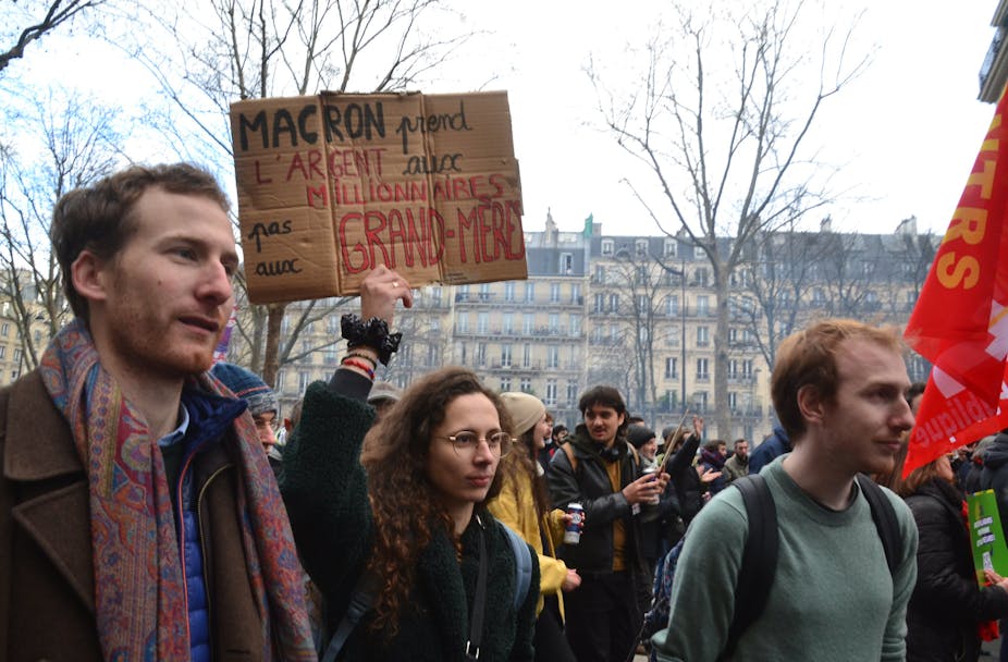 Manifestation pour la défense des retraites, le 31 janvier 2023 à Paris.