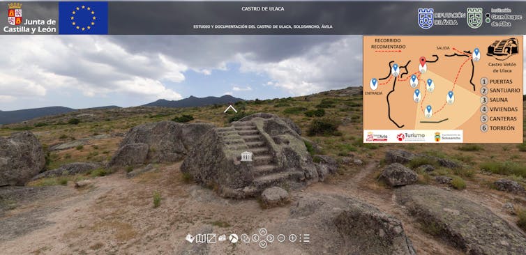 Una imagen muestra la visita virtual, con vídeos del castro, y un mapa de localización.