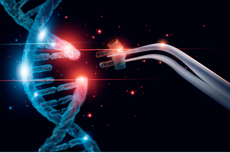 Abstract luminous DNA molecule