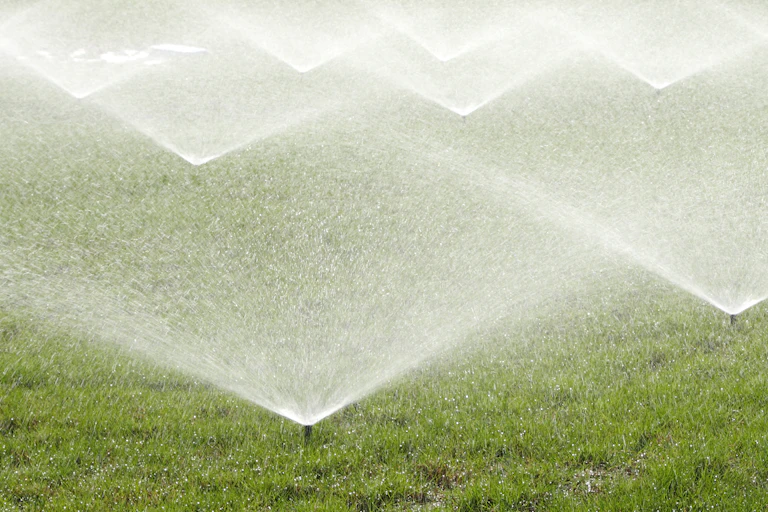 Several overlapping sprinklers
