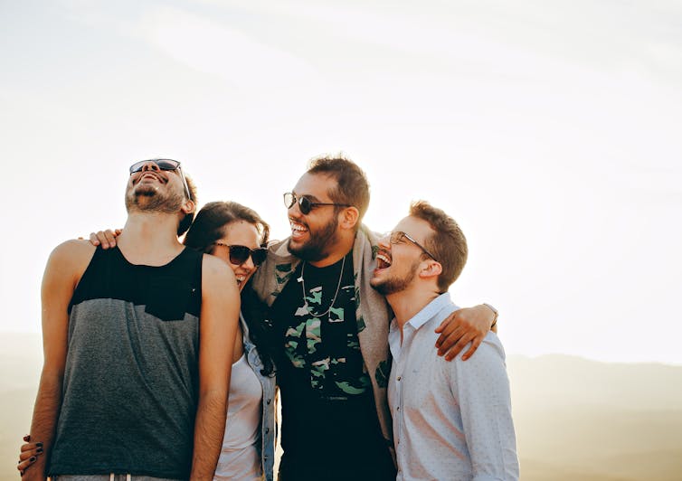 Group of people laughing