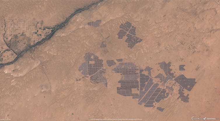 Imagen de satélite de una de las mayores centrales solares del mundo