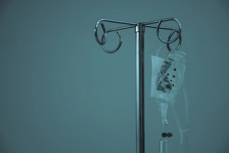 Hospital drip on stand