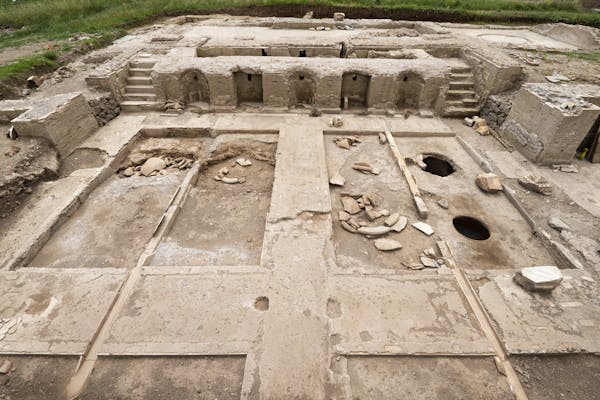 Vista da adega escavada na Villa dos Quintilii na Via Appia Antica, Roma. S. Castellani , Autor fornecido