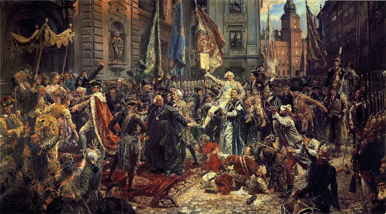 Les habitants de Varsovie célèbrent l’adoption d’une constitution