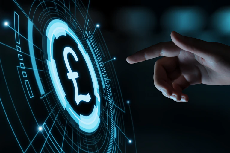 Pound Currency Business Banking Finance Technology Concept.