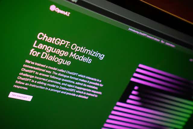ChatGPT homepage.