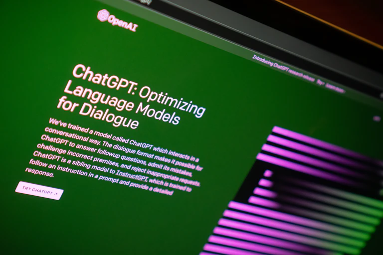 ChatGPT homepage.