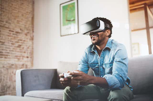 Man using a VR headset