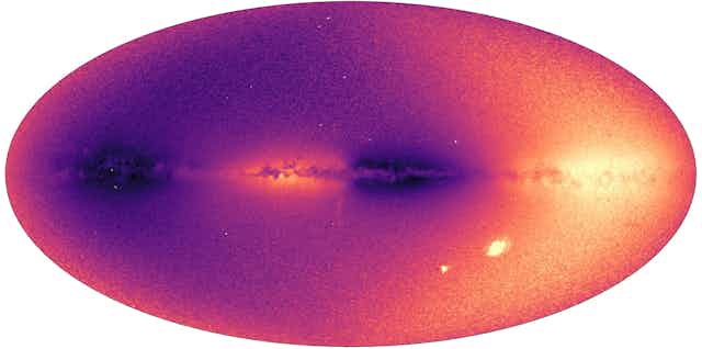 Carte des vitesses radiales des étoiles de la voie lactée