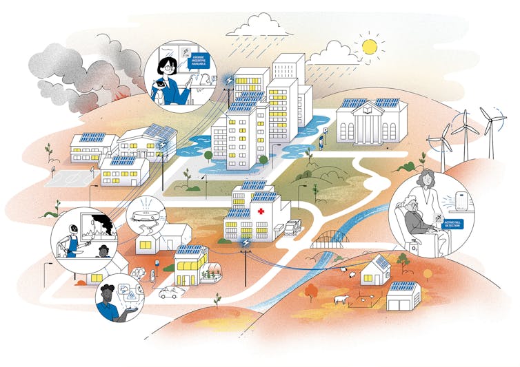 “Hunkering Down” 2050 energy scenario illustration 