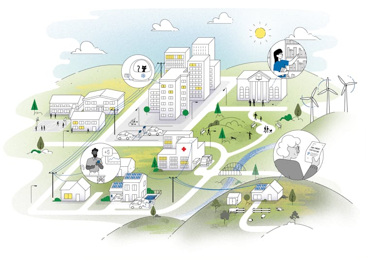 “Sharing the Load” 2030 energy scenario illustration