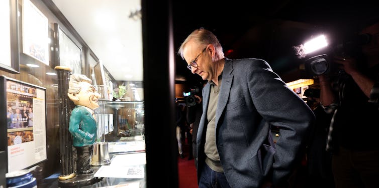 Australian Prime Minister Anthony Albanese tours the new Bob Hawke Beer and Leisure Centre in Sydney, June 11, 2022.