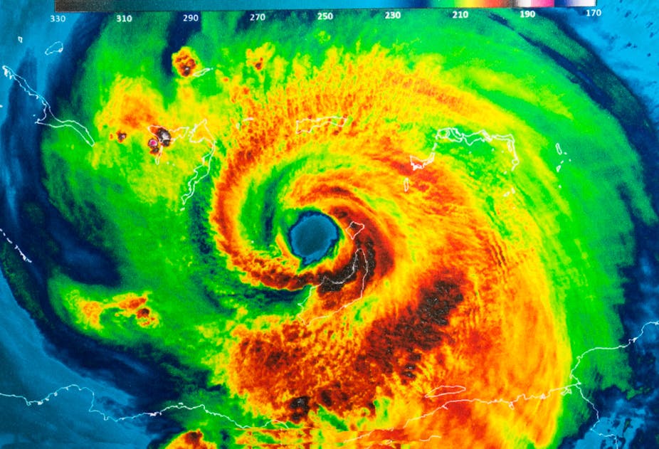 Image montrant l’œil de l’ouragan Irma