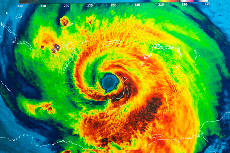 Image montrant l’œil de l’ouragan Irma