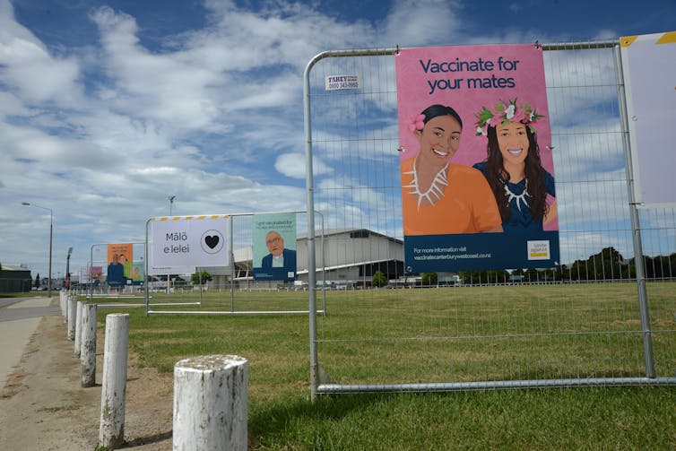 A sign inviting Pasifika to get vaccinated