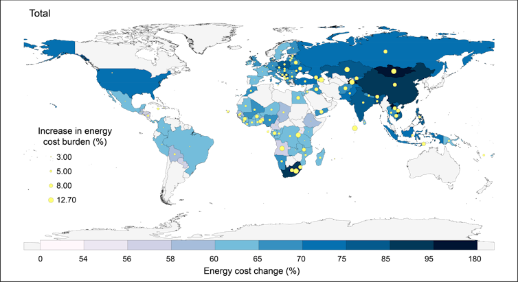 Shaded world map