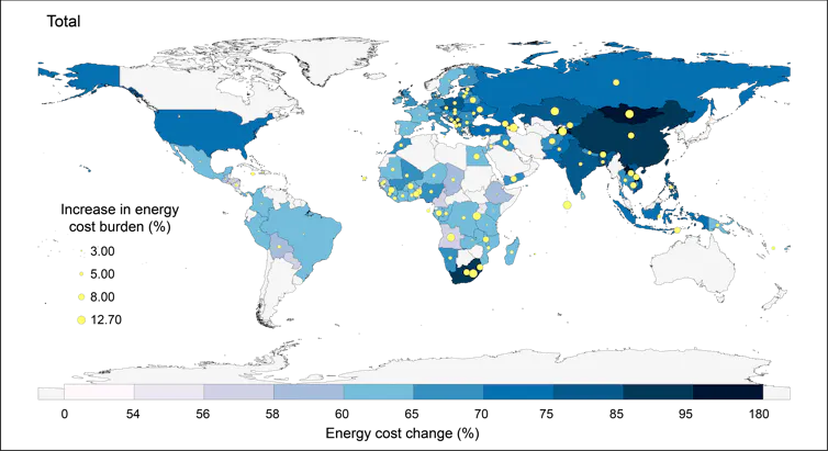 Shaded world map