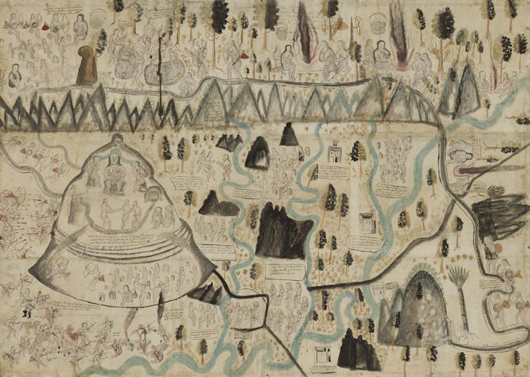 خريطة بالأبيض والأسود توضح مناطق المكسيك.