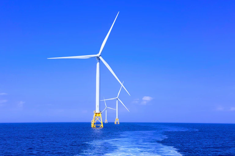 Offshore wind turbines in the field