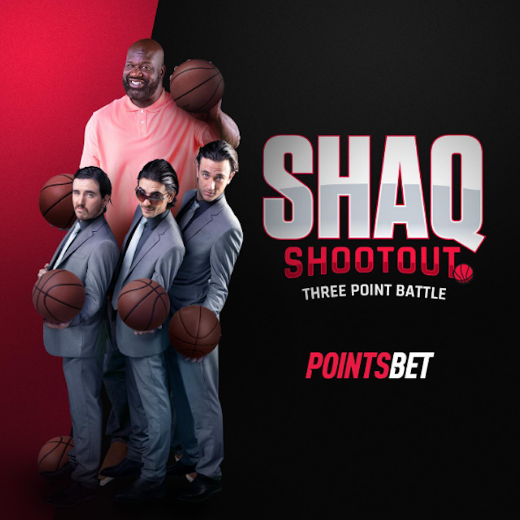 NBA star Shaquille O’Neal on an advertisement for PointsBet on Instagram