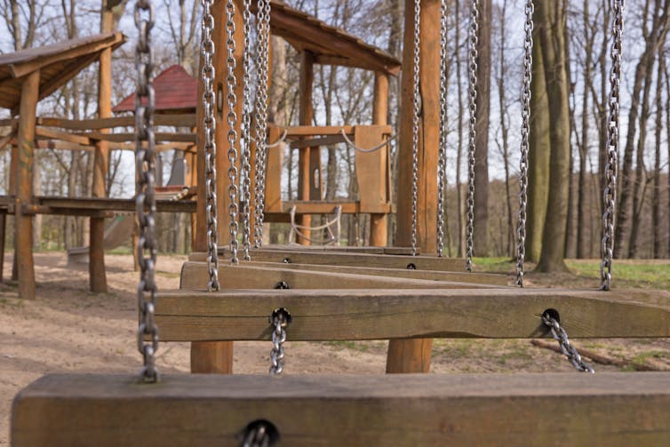A playground using mostly timber