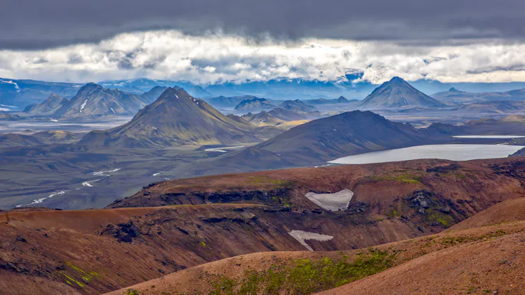 rolling volcanic landscape