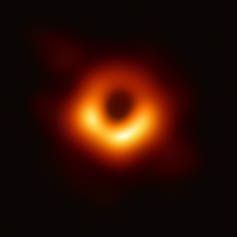 An orange ring surrounding a dark center.